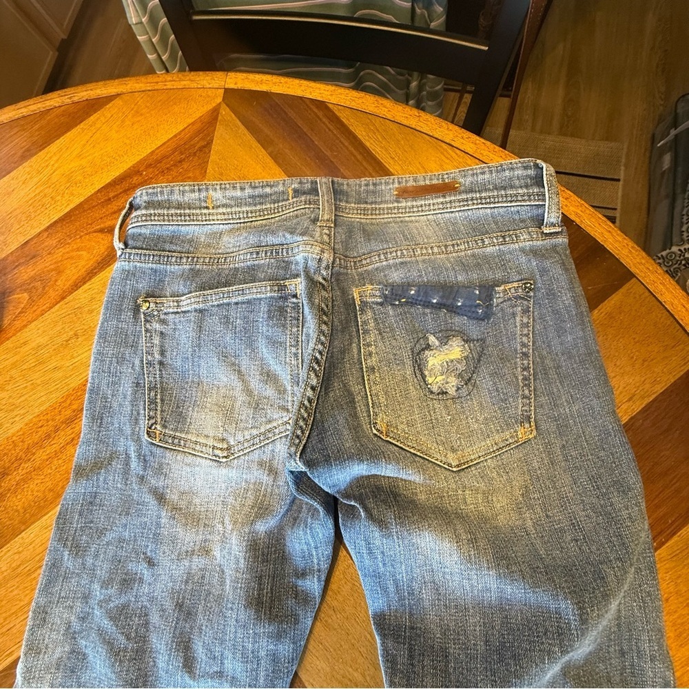 Pilcro and the Letterpress Patchwork Straight Leg Jeans - Blue and Black - Picture 8 of 9